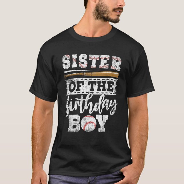 Sister Of The Birthday Boy Baseball Baller Kids  T-Shirt (Front)