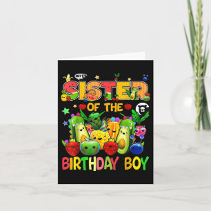 Sister Of The Birthday Boy Family Fruit Birthday H Card