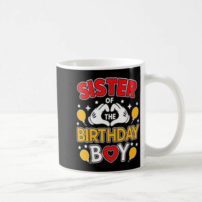 Sister Of The Birthday Boy Family Matching Dad Mom Coffee Mug (Right)