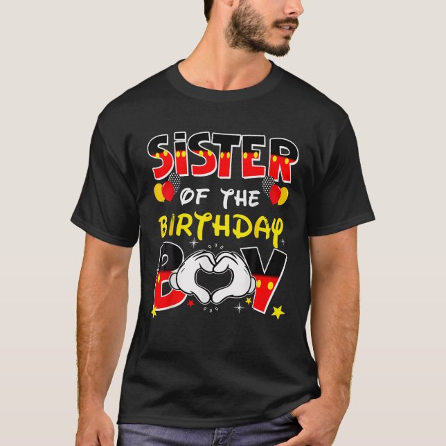Sister Of The Birthday Boy Family Party Decor Matc T-Shirt (Front)