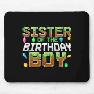 Sister Of The Birthday Boy Game Pixel Number Birth Mouse Mat