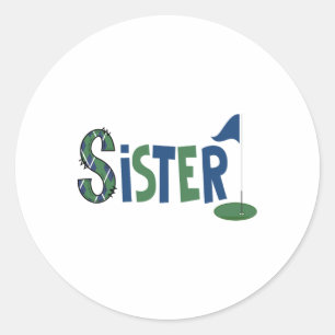 Sister Of The Birthday Boy Hole In One Golf Sport Classic Round Sticker
