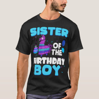 Sister Of The Birthday Boy Llama Family Party Dec T-Shirt