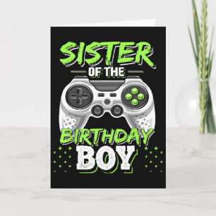 Sister Of The Birthday Boy Matching Video Game Bir Card