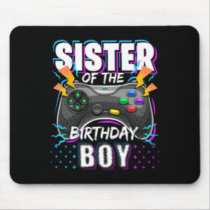 Sister Of The Birthday Boy Matching Video Game Bir Mouse Mat