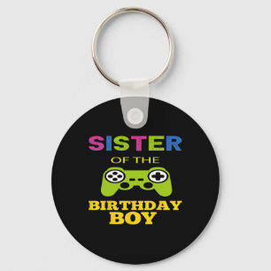 Sister Of The Birthday Boy Matching Video Game Key Ring