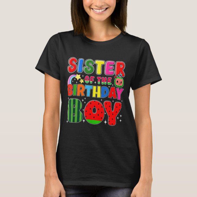 Sister Of The Birthday Boy Melon Family Matching F T-Shirt (Front)