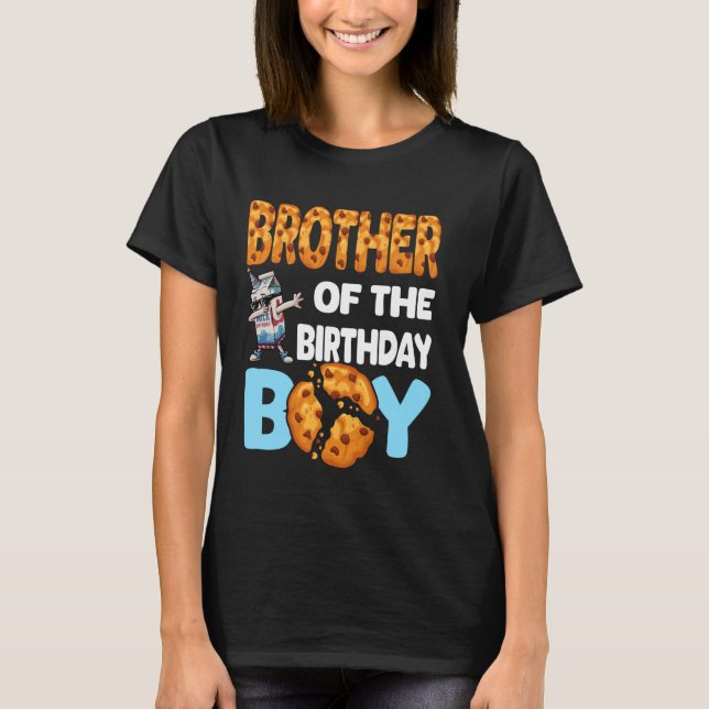 Sister of the Birthday Boy Milk and Cookies 1st bi T-Shirt (Front)