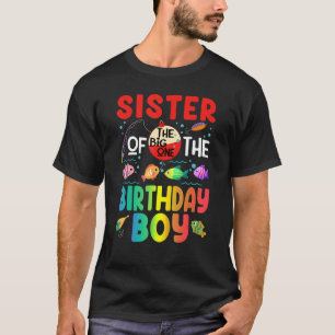 Sister Of The Birthday Boy Ofishally One Birthday T-Shirt