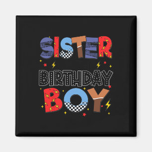 Sister Of The Birthday Boy Racing Car Family Party Magnet