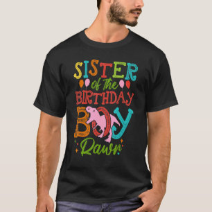 Sister Of The Birthday Boy Rawr Rex Dinosaurs Gir T-Shirt