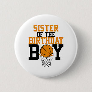 Sister Of The Birthday Boy Sketll Family Birthday 6 Cm Round Badge