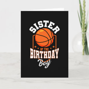 Sister Of The Birthday Boy Sketll Theme Bday Party Card