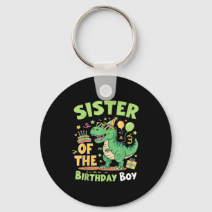Sister Of The Birthday Boy T Rex Dinosaur Family P Key Ring