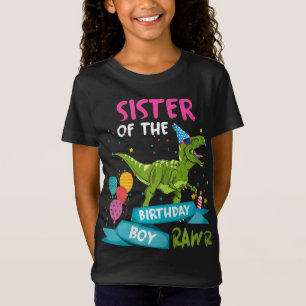 Sister of the Birthday Boy TRex Matching Dinosaur  T-Shirt