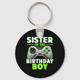 Sister Of The Birthday Boy Video Gamer Matching Fa Key Ring