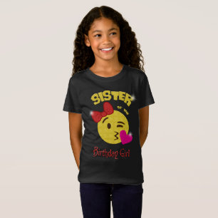 Sister of the Birthday Girl Emoji Birthday Party T-Shirt
