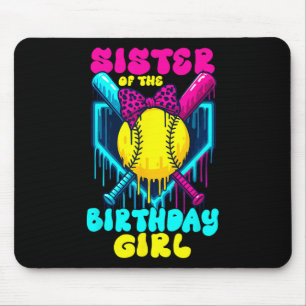 Sister Of The Birthday Girl Softll Ice Cream Drip  Mouse Mat