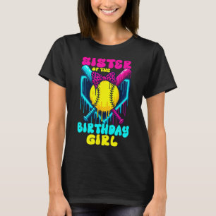 Sister Of The Birthday Girl Softll Ice Cream Drip T-Shirt
