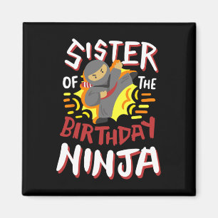 Sister Of The Birthday Ninja Karate Kids Bday Part Magnet