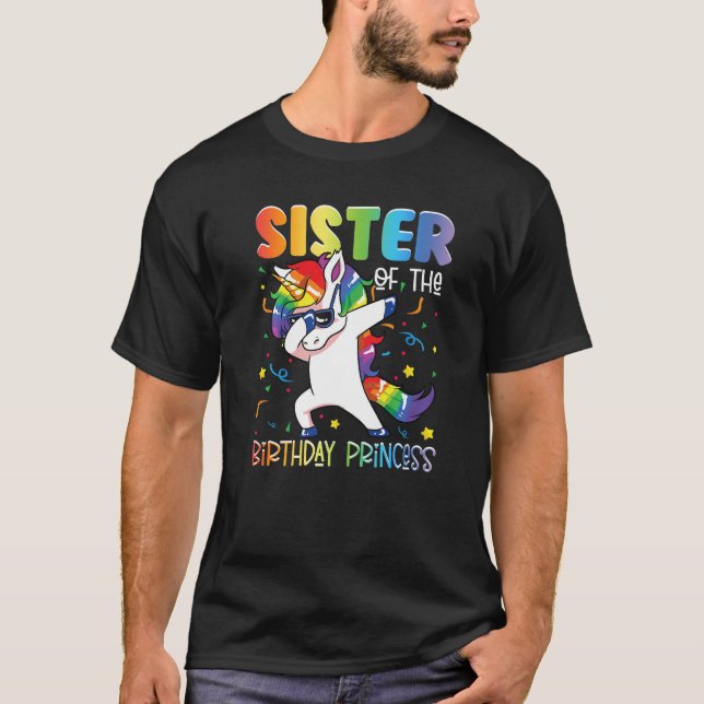Sister of the Birthday Princess Girl  Dabbing Unic T-Shirt (Front)