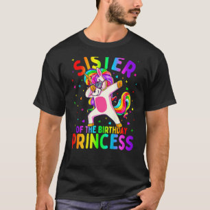 Sister Of The Birthday Princess Girl Dabbing Unico T-Shirt