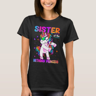 Sister of the Birthday Princess Girl Dabbing Unico T-Shirt