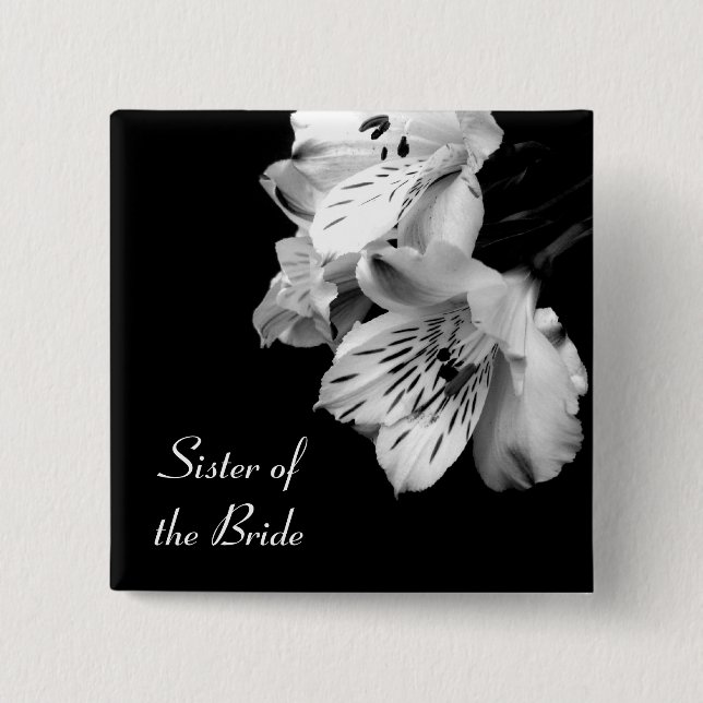 Sister of the Bride Alstroemeria Lily Button (Front)