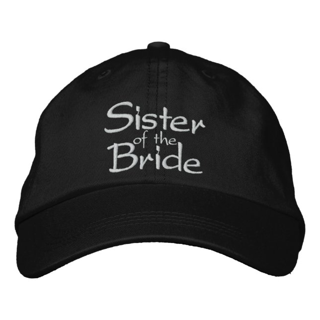 Sister of the Bride Embroidered Wedding Cap (Front)