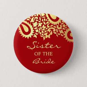 Sister of the Bride Paisleys Wedding Button