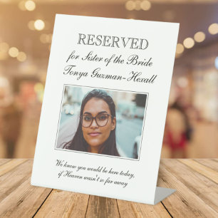Sister of the Bride Photo Memorial Seat Wedding Pe Pedestal Sign