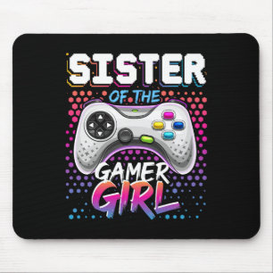 Sister Of The Gamer Girl Matching Video Game Birth Mouse Mat