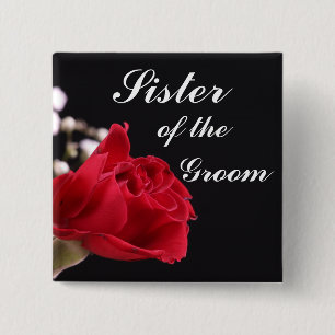 Sister Of The Groom 15 Cm Square Badge