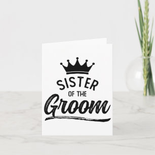 Sister Of The Groom Matching Wedding Party Card