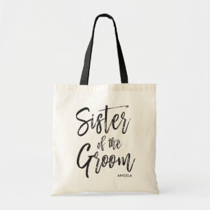 Sister of the Groom   Script Style Custom Wedding Tote Bag