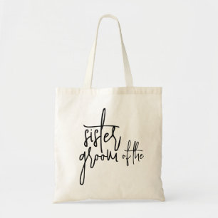 Sister of the groom tote bag