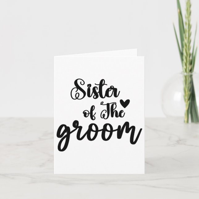 Sister Of The Groom Wedding Matching Bridal Party  Card (Front)