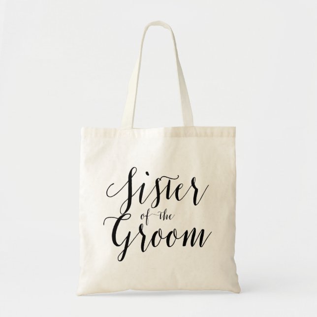 Sister of the groom wedding tote bag (Front)