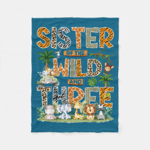 Sister Of The Wild & Three Zoo 3rd Birthday Sa Fleece Blanket
