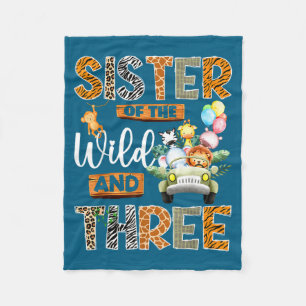 Sister Of The Wild And Three 3rd Birthday Boy Safa Fleece Blanket