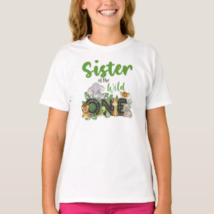 Sister of the Wild One Jungle Safari Zoo Animals T-Shirt