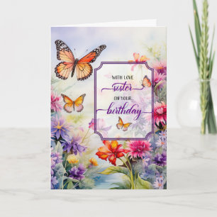 Sister on Her Birthday Bright Wildflower Garden Card
