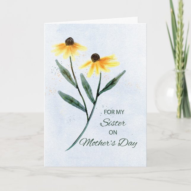Sister on Mothers Day Two Cone Flowers Card (Front)