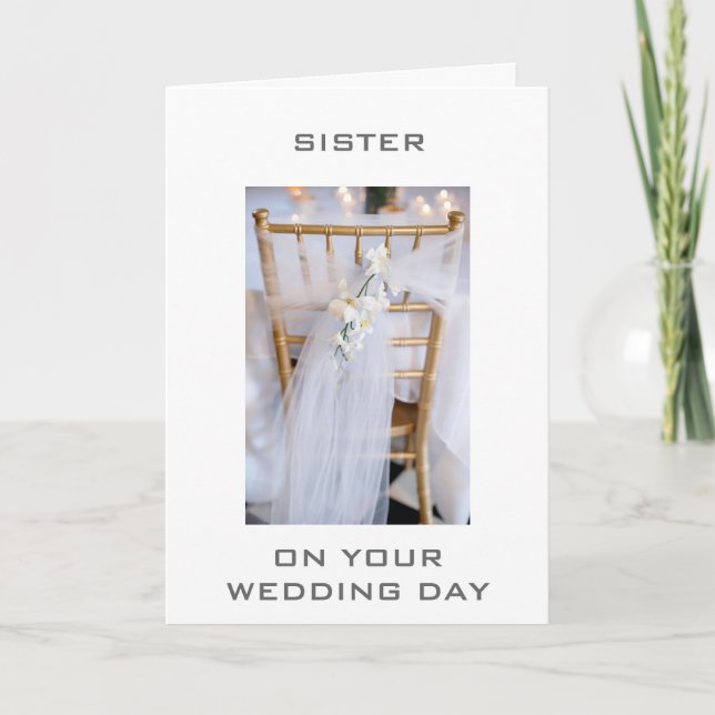 SISTER ON YOUR WEDDING DAY - LOVE AND HAPPINESS CARD (Front)