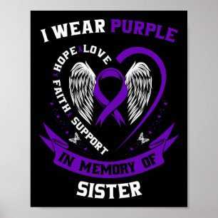Sister Pancreatic Cancer Awareness Products Gifts  Poster