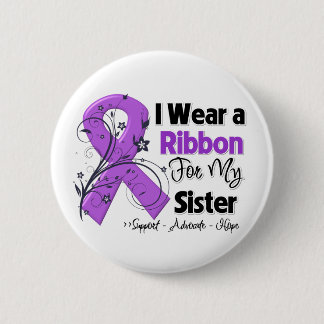 Sister - Pancreatic Cancer Ribbon 6 Cm Round Badge