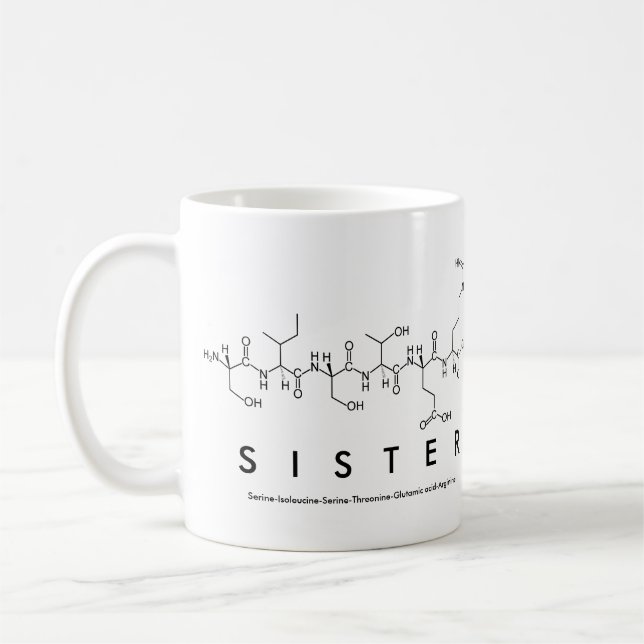 Sister peptide name mug (Left)