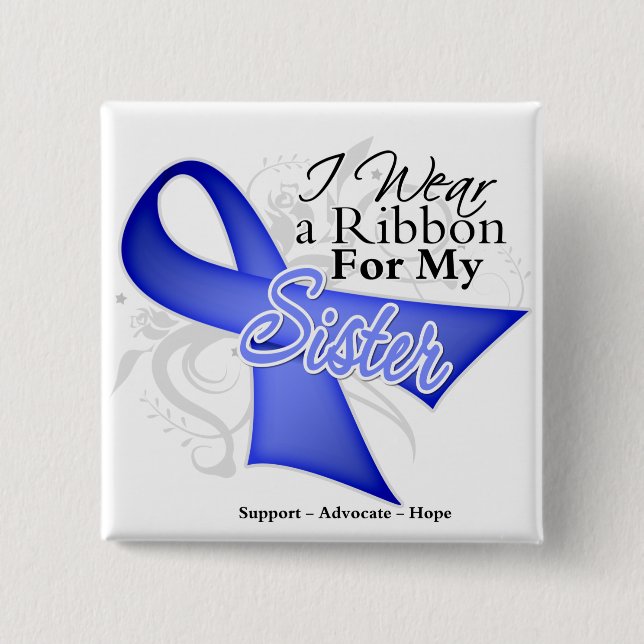 Sister Periwinkle Ribbon - Stomach Cancer 15 Cm Square Badge (Front)