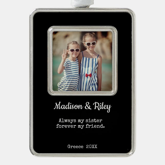 Sister Photo Framed Ornament (Front)