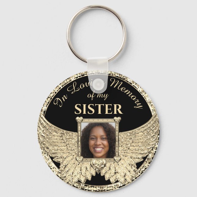 Sister Photo Memorial Key Ring (Front)